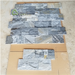 18x35 Rustic Blue Quartzite Wall Cladding Thin Stone