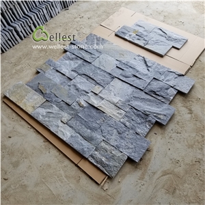 18x35 Rustic Blue Quartzite Wall Cladding Thin Stone