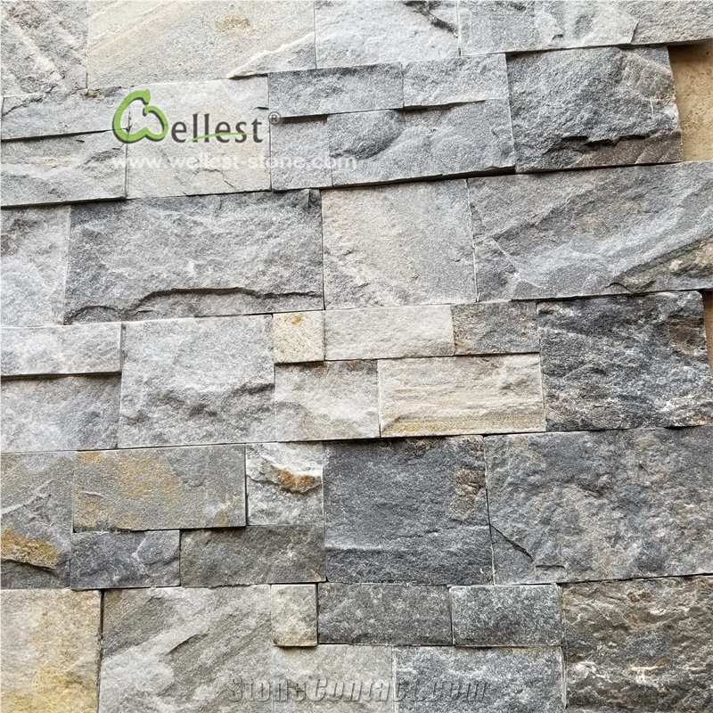 18x35 Rustic Blue Quartzite Wall Cladding Thin Stone