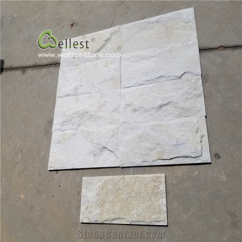 Natural Mushroom White Beige Quartzite Stone