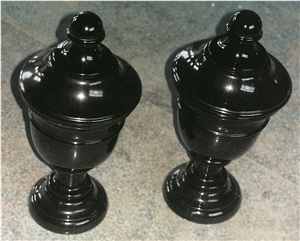 Black Marble Carving Flower Pot Urn Planter Black Marble Carving Flower Pot Urn Planter