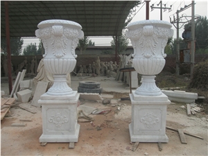 Large Marble Big Flowerpot Planter Urn
