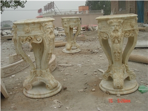 Marble Stone Carved Flower Pot Garden Use