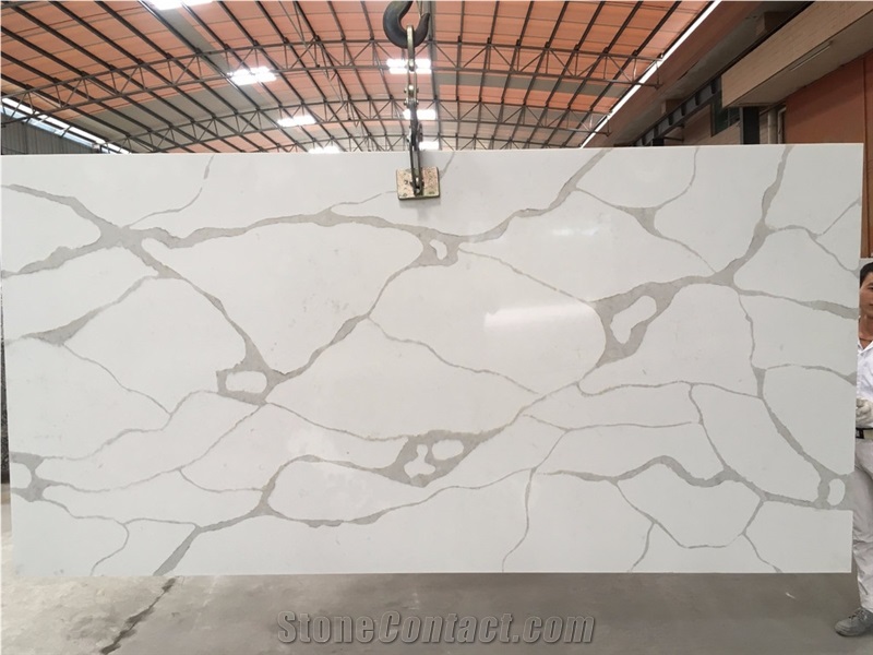 Artificial Quartz Calacatta Marble Tabletop Slabs