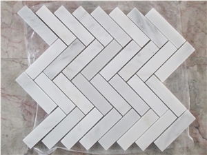 Calacatta White Herringbone Mosaic for Kithchen