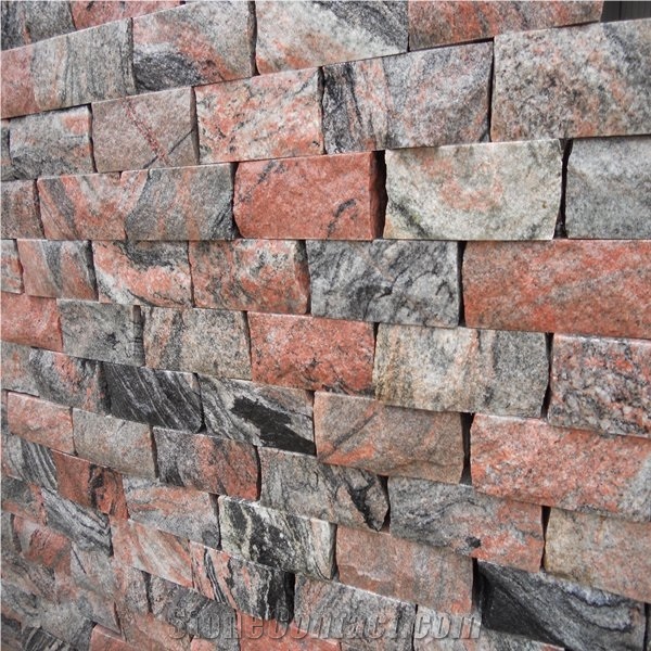 China Tropical Black Red Granite Cladding Stone
