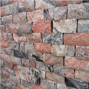 China Tropical Black Red Granite Cladding Stone