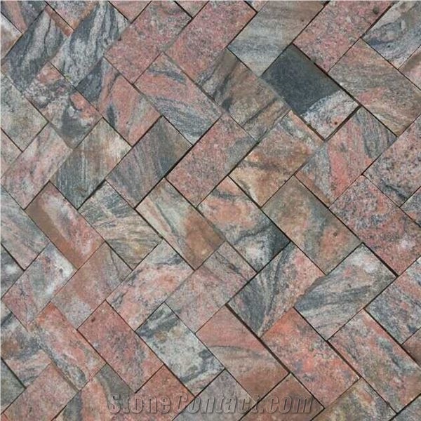 China Tropical Black Red Granite Cladding Stone