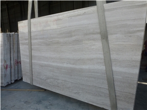 China White Wood Grain Vein Marble Slab