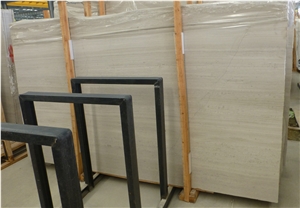 China White Wood Grain Vein Marble Slab