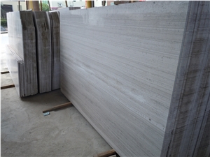 China White Wood Grain Vein Marble Slab