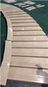 Beige Marble Spiral Staircase,Stone Rotative Steps