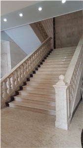 Beige Marble Spiral Staircase,Stone Rotative Steps