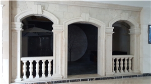 Beige Marble Spiral Staircase,Stone Rotative Steps