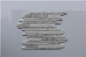 Italy Carrara White Polished Brick Marble Mosaics