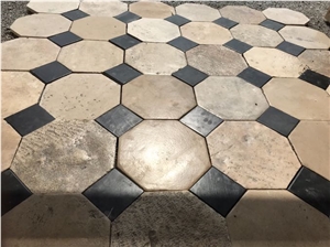 Antique French Stone Floors, Kitchen Cabochons Floors Tile 30x30cm
