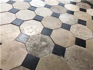 Antique French Stone Floors, Kitchen Cabochons Floors Tile 30x30cm