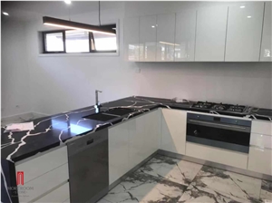 Bench Tops Black Calacatta Quartz Stone Island Top
