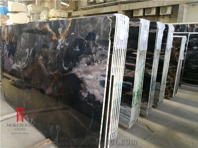 Foshan Black Marble Rosa Gold Chinese Slab