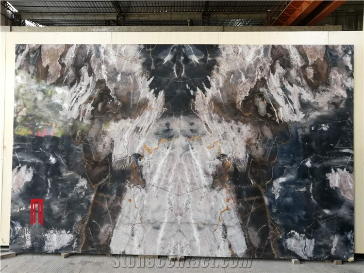 Foshan Black Marble Rosa Gold Chinese Slab