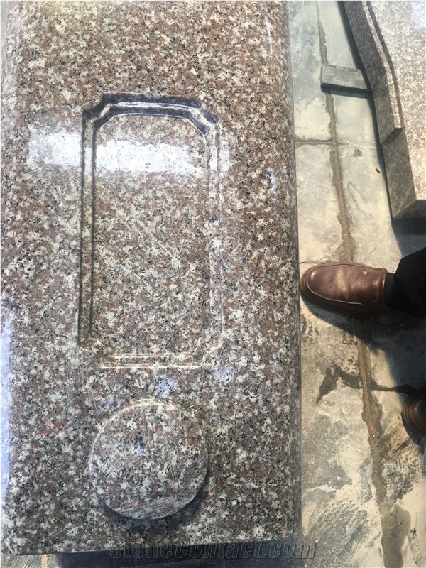 G603 Light Grey Granite Tombstone, Monument