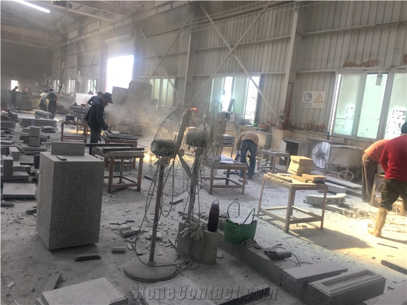 G603 Light Grey Granite Tombstone, Monument