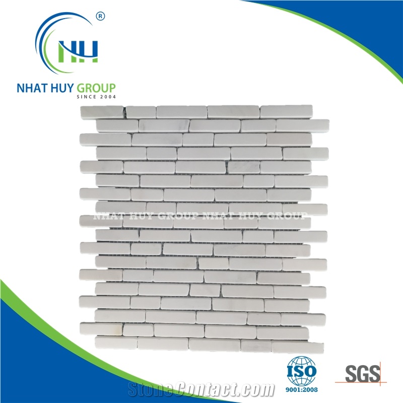 Crystal White Marble Honed Mosaic