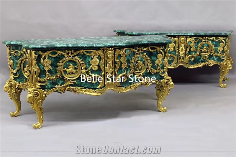 Malachite/Green Jade Precious Stone Balustrades