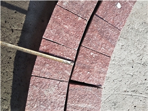 G666 Red Porphyry Cube Paving Stone
