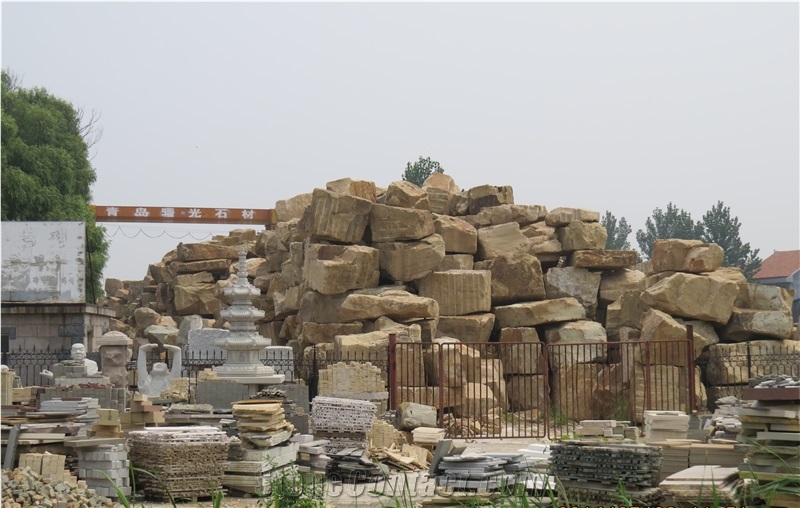 China Yellow Sandstone Block