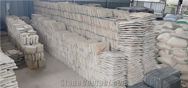 Bali Yellow Sandstone Mushroomed Exterior Wall