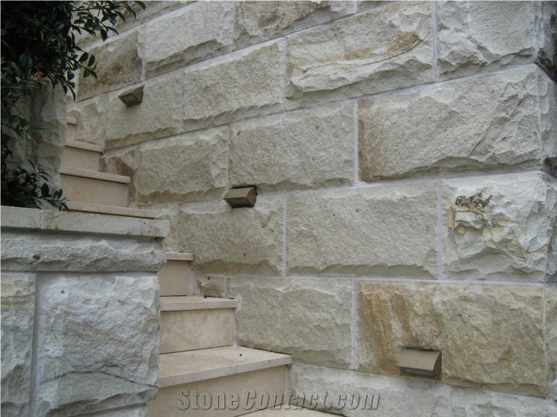 Bali Yellow Sandstone Mushroomed Exterior Wall