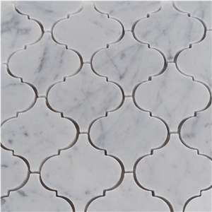 Bianco Carrara Lantern Design Polish Marble Mosaic