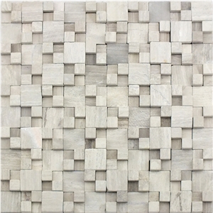 Chinese Wooden Grain Grey Marble Mosaic Tile