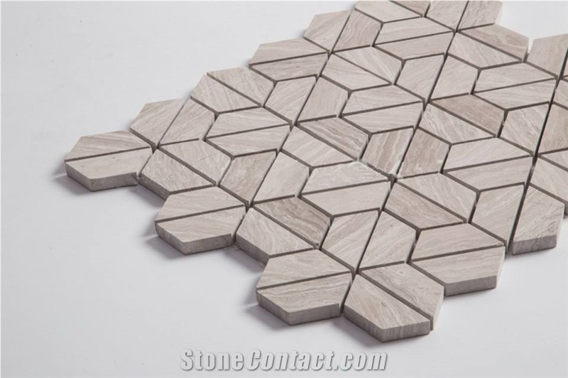 Chinese Wooden White Good Design Marble Mosaic