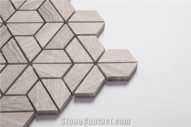 Chinese Wooden White Good Design Marble Mosaic