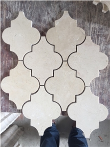 Cream Marfil Lantern Design Marble Mosaic Tile
