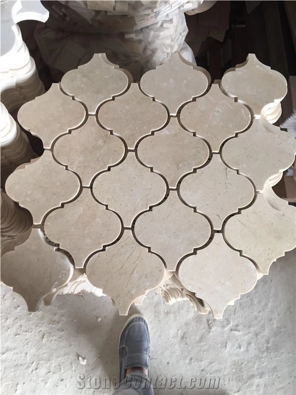Crema Marfil Lantern Polished Marble Mosaic Tile
