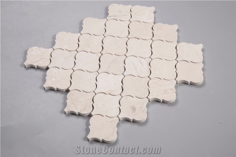 Crema Marfil Lantern Polished Marble Mosaic Tile
