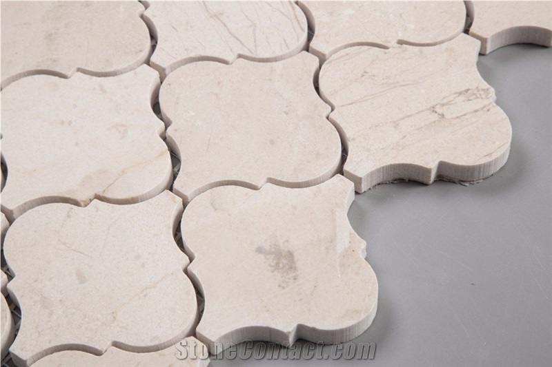 Crema Marfil Lantern Polished Marble Mosaic Tile