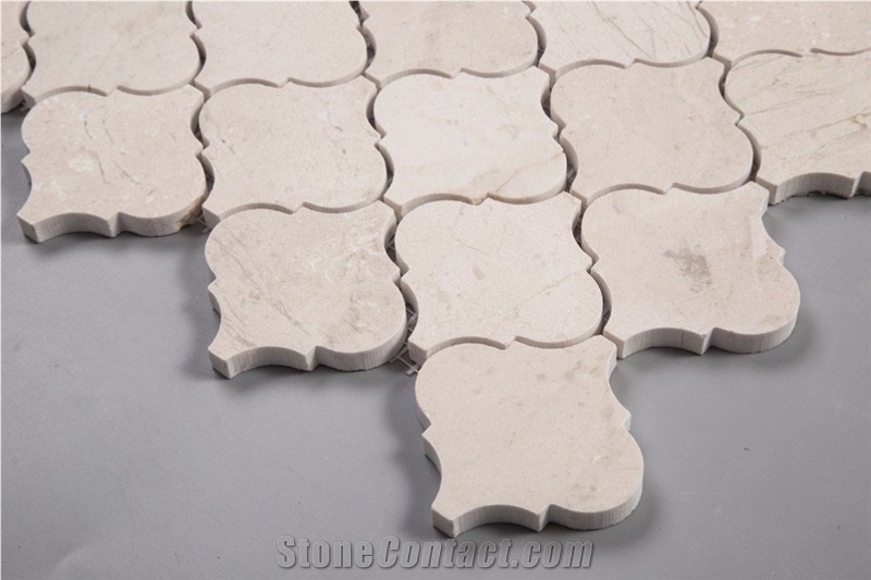 Crema Marfil Lantern Polished Marble Mosaic Tile