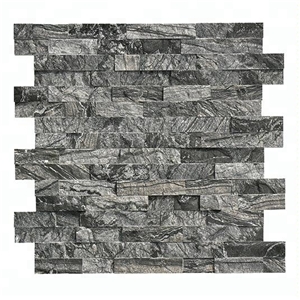Tree Black Antiquity Wood Grain Split Mosaic Tile