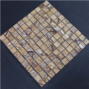 Tropical Rainforest Brown Nature Marble Mosaic