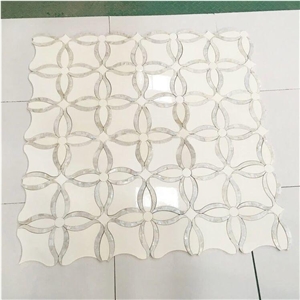 White Marble Waterjet Pearl Shell Mosaic Tile