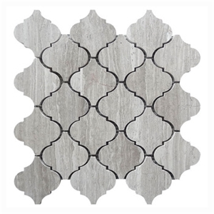 Wooden White Lantern Marble Mosaic Tile