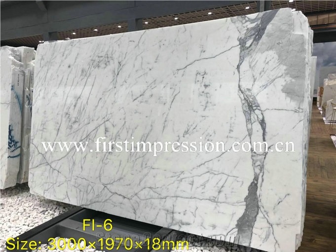 Popular Statuario White Marble Slabs&Cut to Size