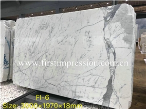 Popular Statuario White Marble Slabs&Cut to Size