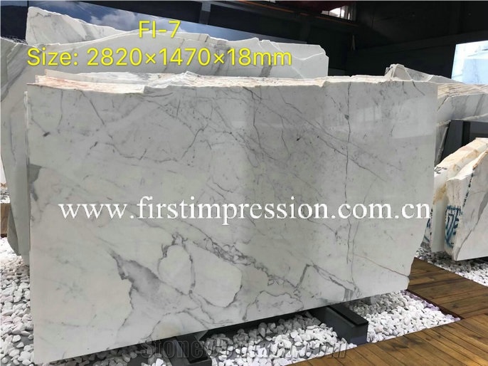 Popular Statuario White Marble Slabs&Cut to Size
