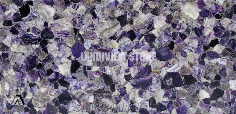 Amethyst Precious Stone Tiles Slabs Countertops