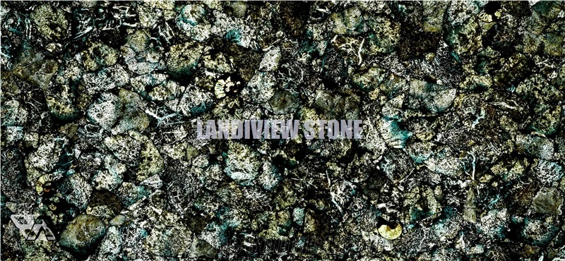 Coralite Green Backlit Precious Stone Tiles Slabs
